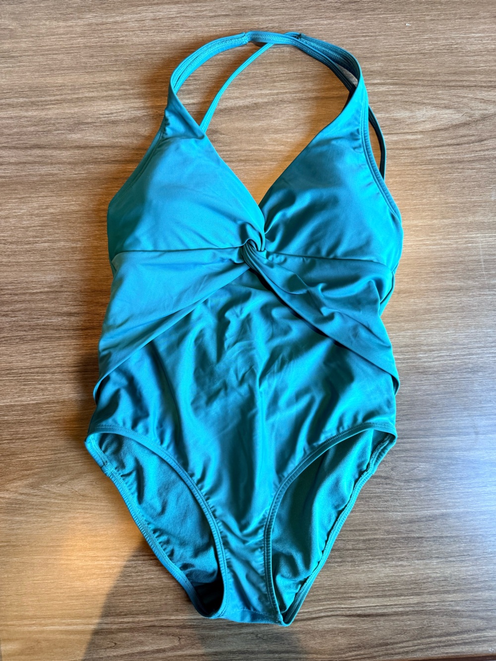 Twist Front One-Piece Swimsuit in Teal